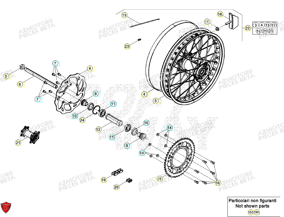 Roue Arriere BETA Pieces BETA RR RACING 2T 250 - (2024)