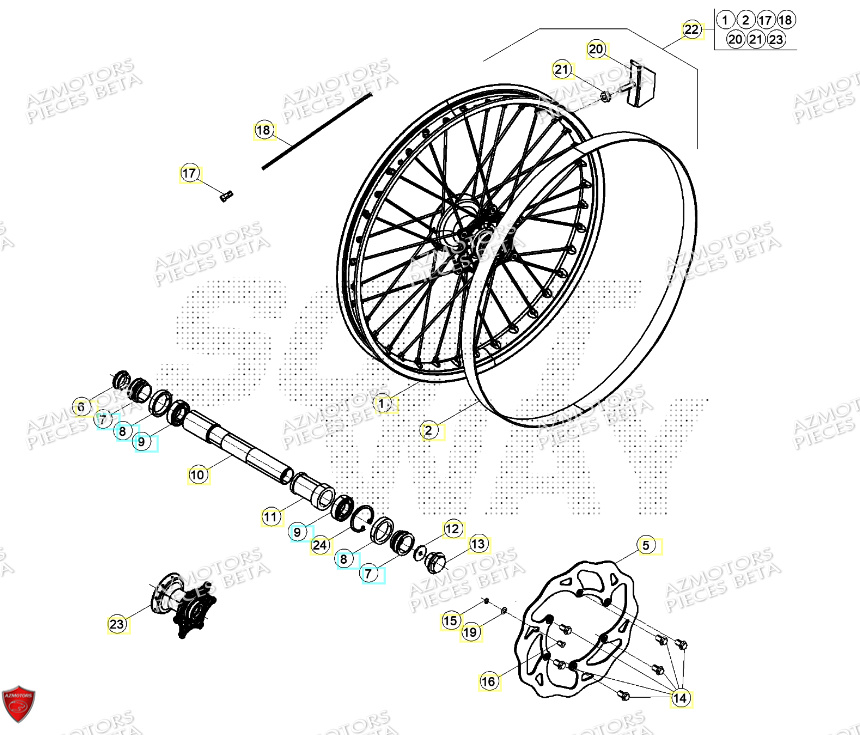 Roue Avant BETA Pieces BETA RR RACING 2T 250 - (2024)