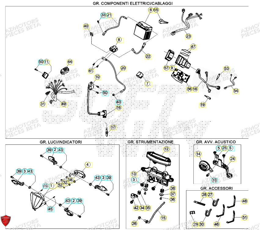 Systeme Electrique BETA Pieces BETA RR RACING 2T 250 - (2024)