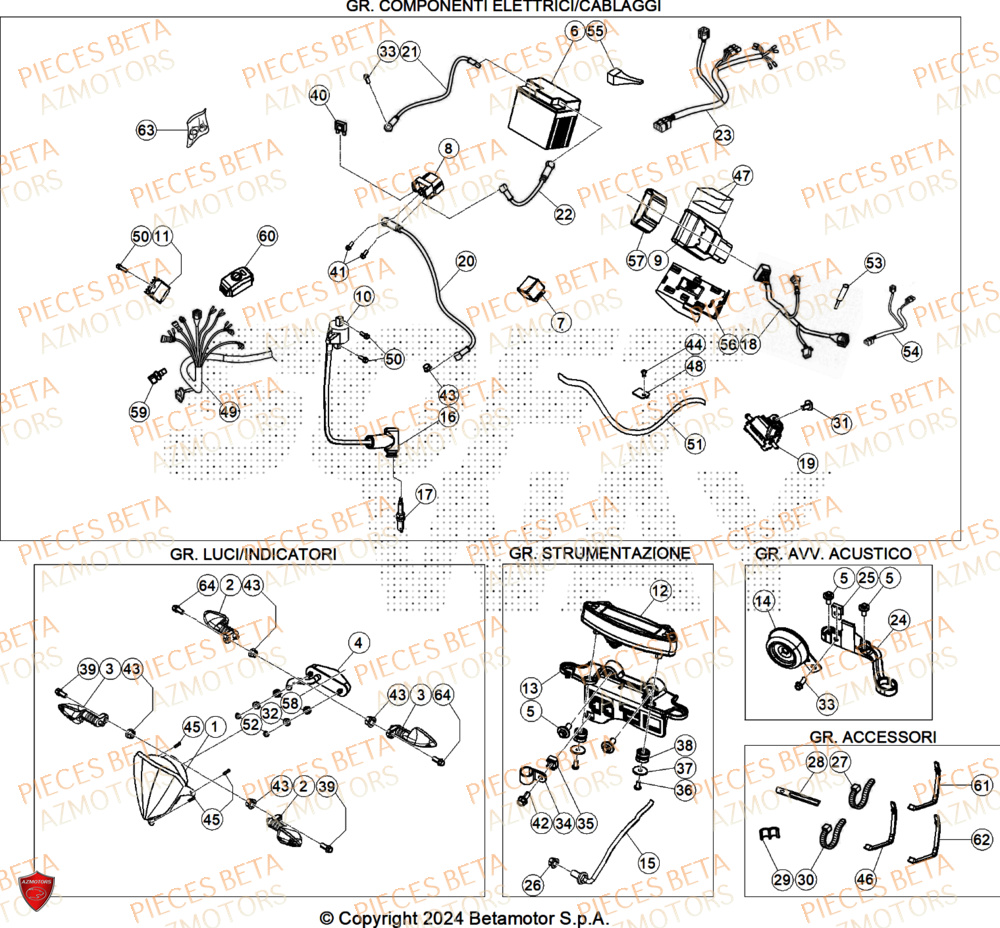 Equipement Electrique BETA Pieces BETA RR 2T 250 X-PRO - (2025)