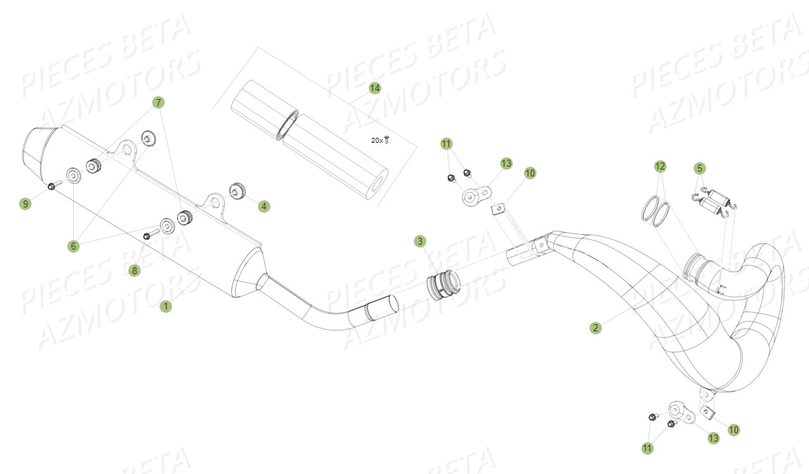 Echappement BETA Pièces BETA RR 2T 300 - (2014)