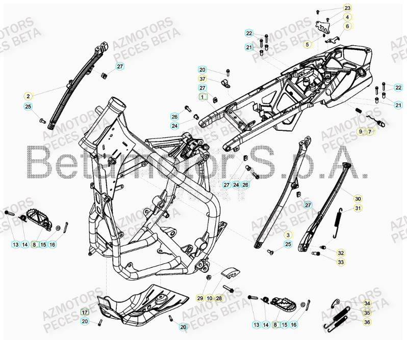 Accessoires Du Chassis BETA Pieces BETA RR 2T 300 RACING - (2017)