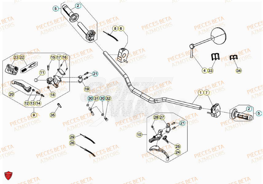 Guidon BETA Pièces Beta RR 50 SPORT - 2023