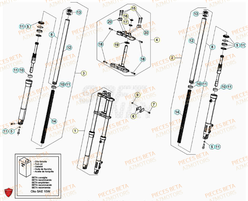 Fourche BETA Pièces Beta RR 50 STANDARD - 2023