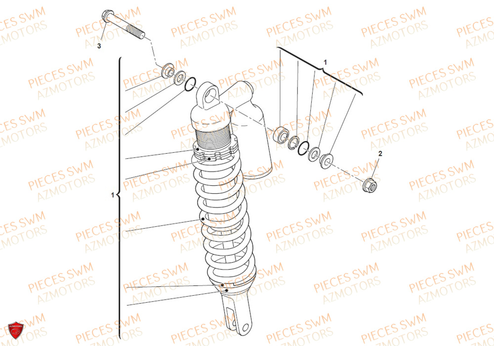 Amortisseur SWM Pieces SWM Origine RS 300R ENDURO (2020)