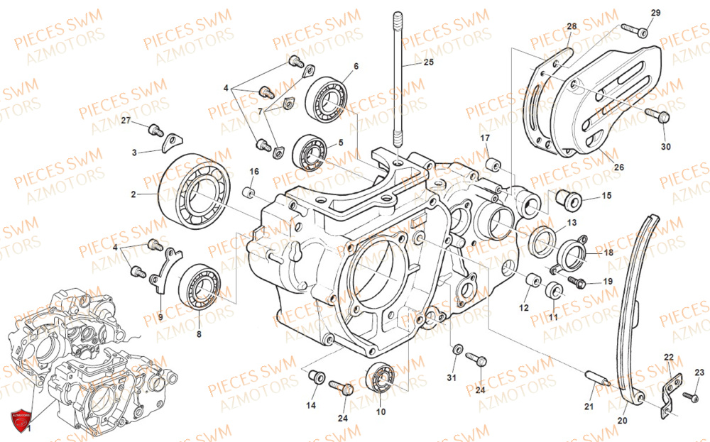 Carter Gauche SWM Pieces SWM Origine RS 300R ENDURO (2020)