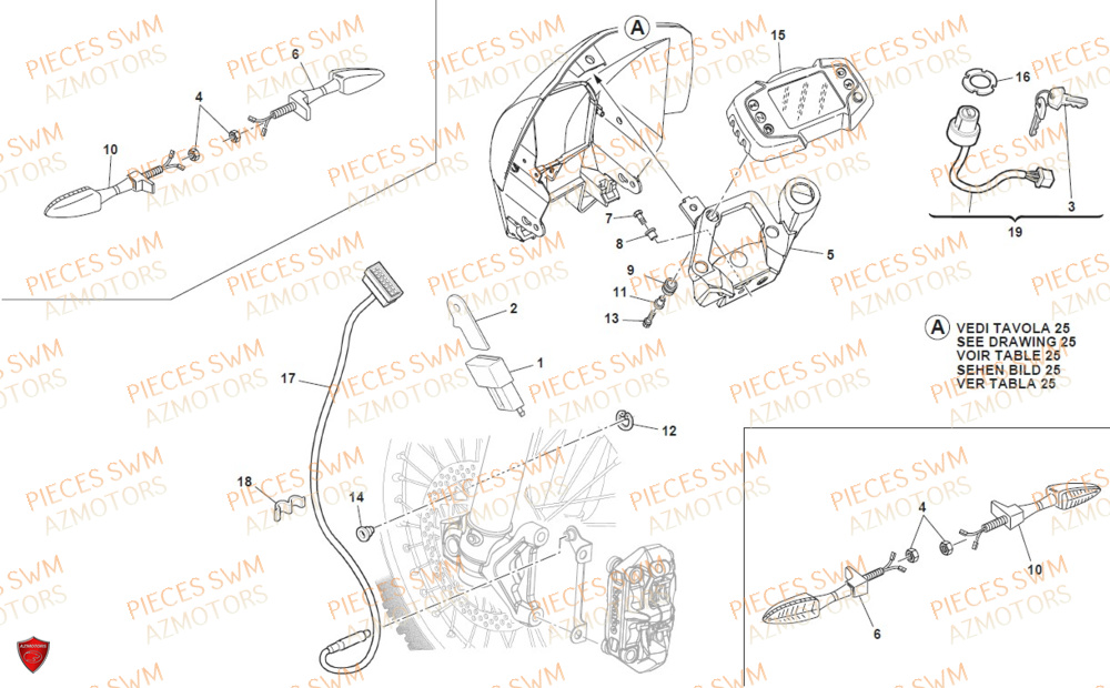 Compteur SWM Pieces SWM Origine RS 300R ENDURO (2020)