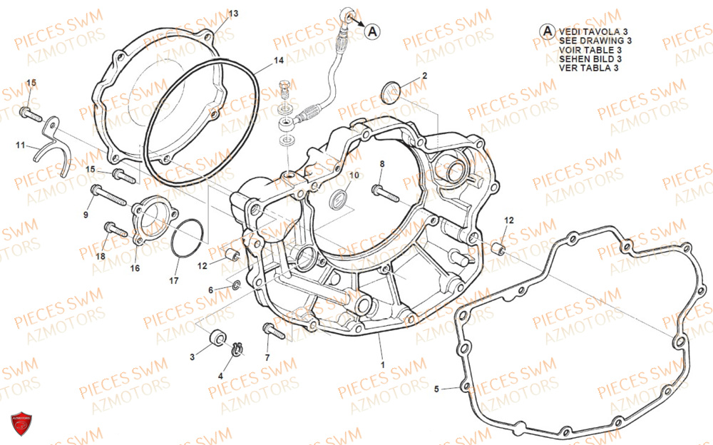 Couvercle Carter Droit SWM Pieces SWM Origine RS 300R ENDURO (2020)