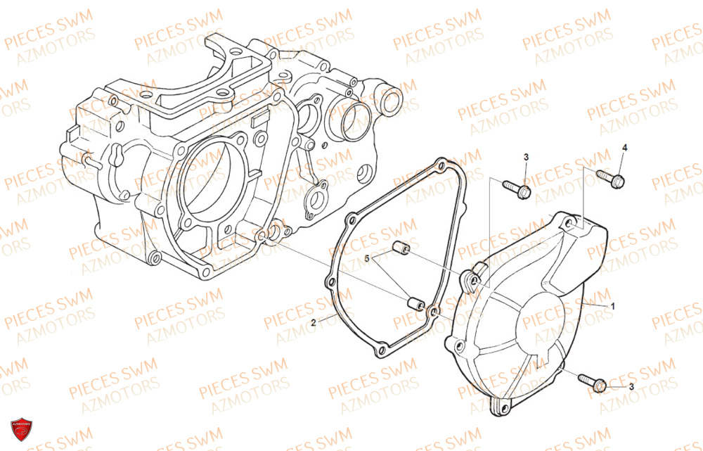 Couvercle Carter Gauche SWM Pieces SWM Origine RS 300R ENDURO (2020)