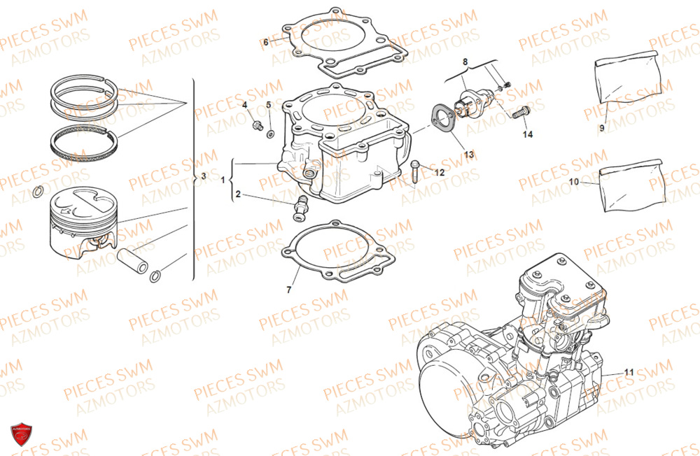 Cylindre SWM Pieces SWM Origine RS 300R ENDURO (2020)