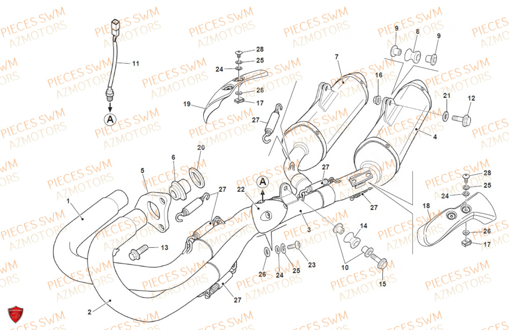 Echappement SWM Pieces SWM Origine RS 300R ENDURO (2020)