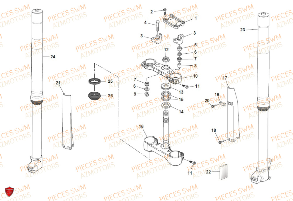 Fourche SWM Pieces SWM Origine RS 300R ENDURO (2020)