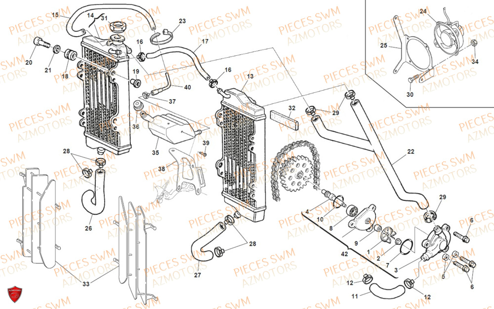 Refroidissement SWM Pieces SWM Origine RS 300R ENDURO (2020)