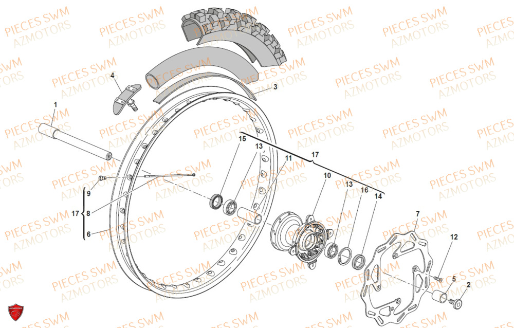 Roue Avant SWM Pieces SWM Origine RS 300R ENDURO (2020)