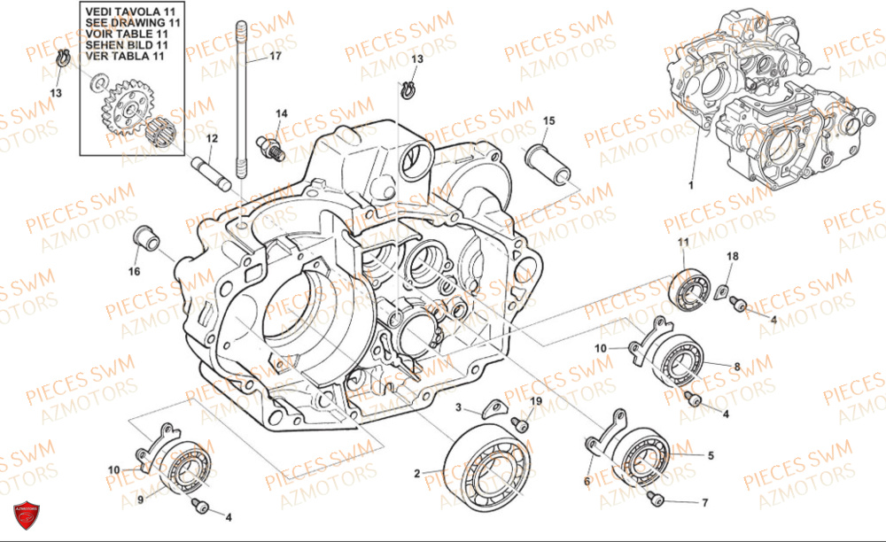 Carter Complet SWM Pieces SWM Origine RS 300R ENDURO (2024)