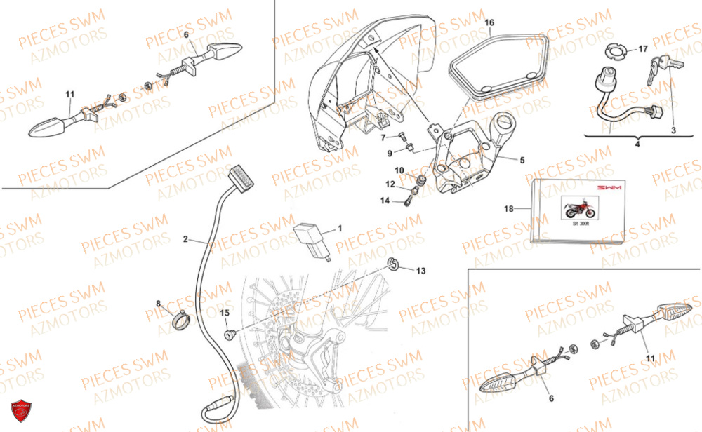 Compteur SWM Pieces SWM Origine RS 300R ENDURO (2024)