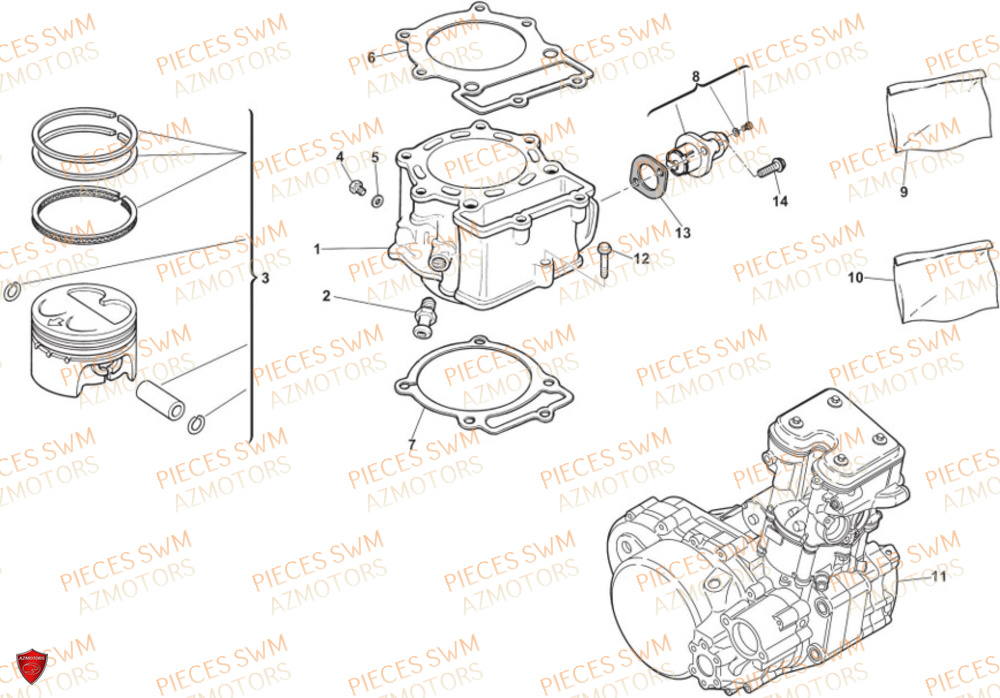 Cylindre SWM Pieces SWM Origine RS 300R ENDURO (2024)