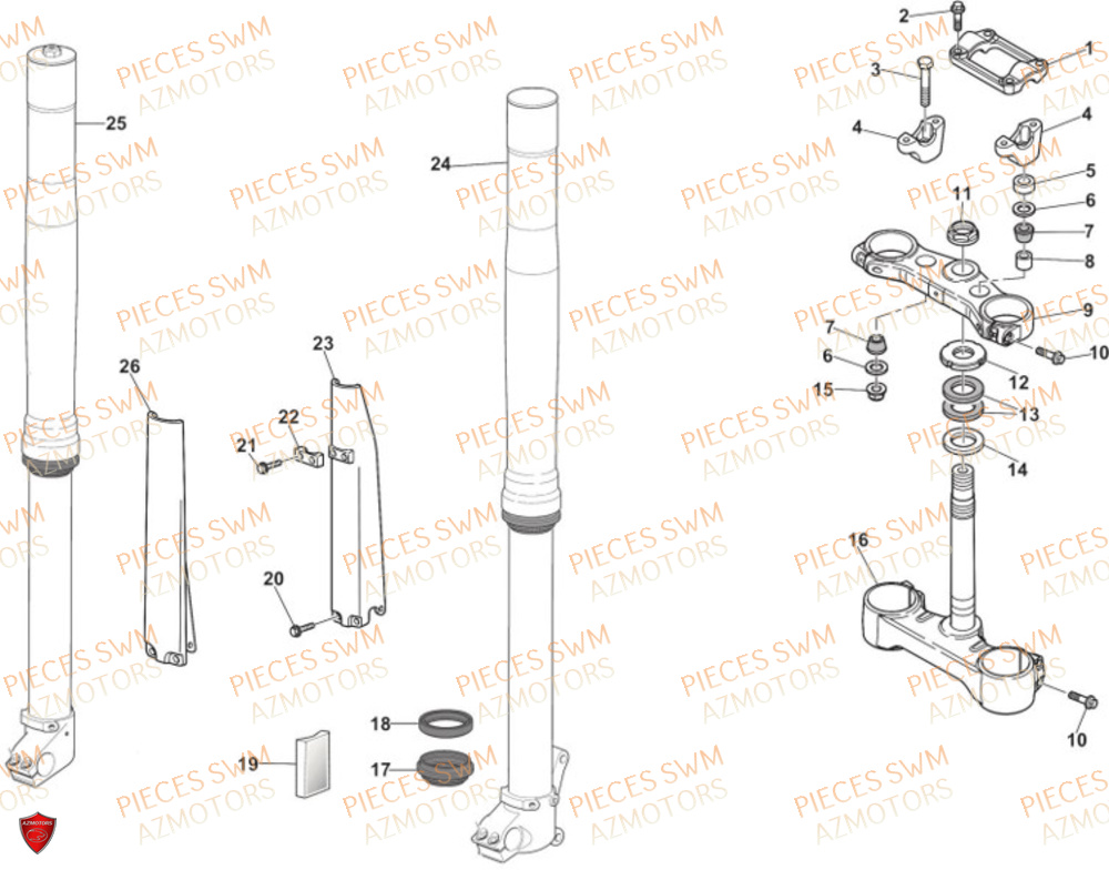 Fourche SWM Pieces SWM Origine RS 300R ENDURO (2024)