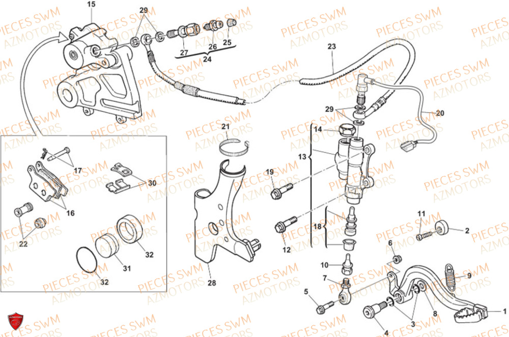 Frein Arriere SWM Pieces SWM Origine RS 300R ENDURO (2024)