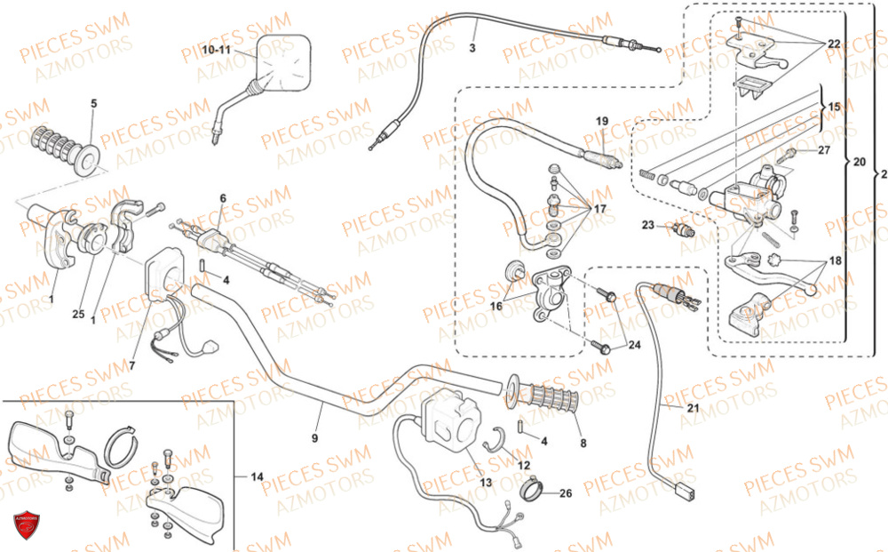 Guidon SWM Pieces SWM Origine RS 300R ENDURO (2024)