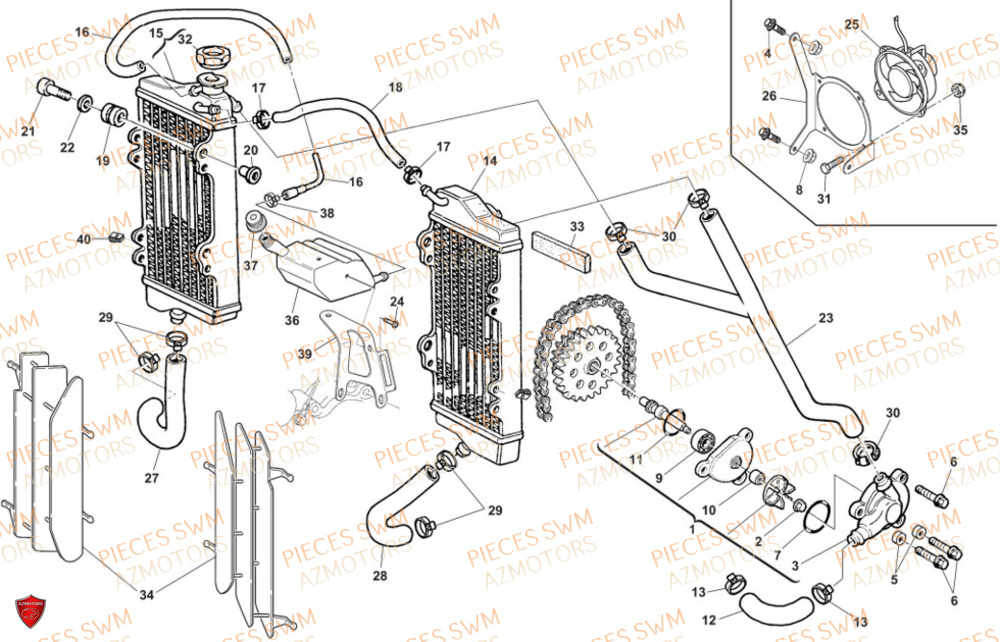 Refroidissement SWM Pieces SWM Origine RS 300R ENDURO (2024)