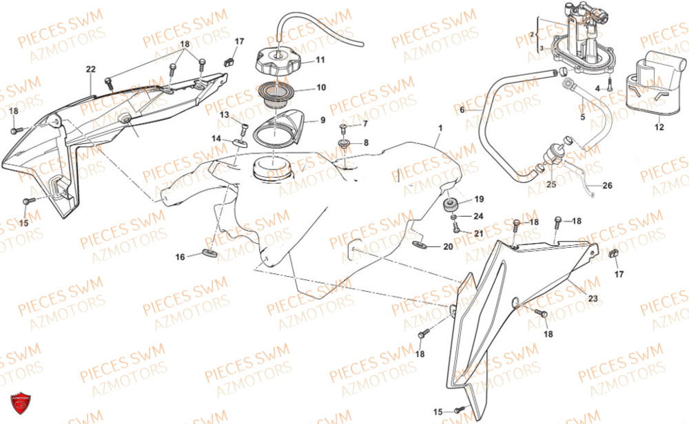 Reservoir SWM Pieces SWM Origine RS 300R ENDURO (2024)