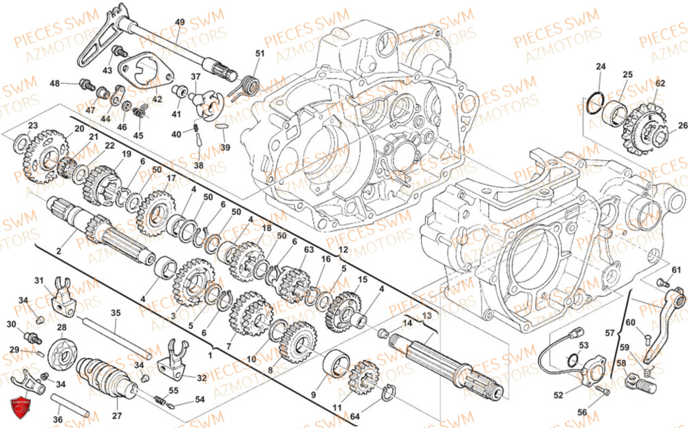 Transmission SWM Pieces SWM Origine RS 300R ENDURO (2024)