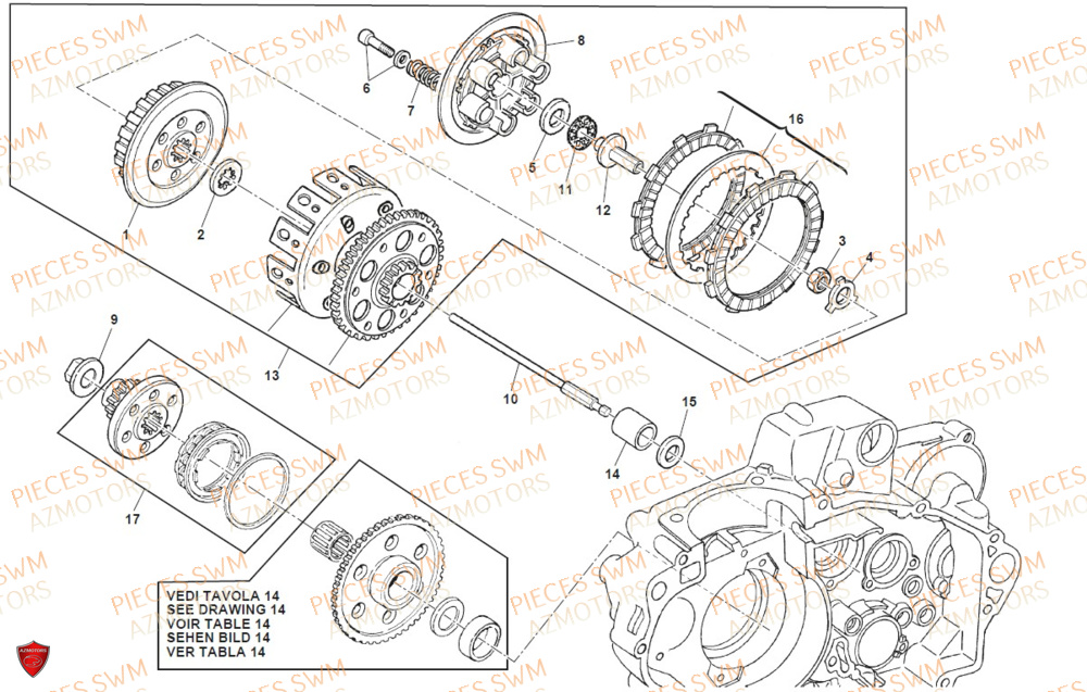 Embrayage SWM Pieces SWM Origine RS 500R ENDURO (2020)
