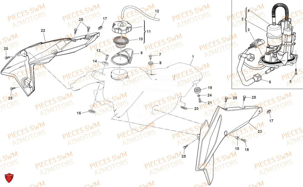 Reservoir SWM Pieces SWM Origine RS 500R ENDURO (2020)
