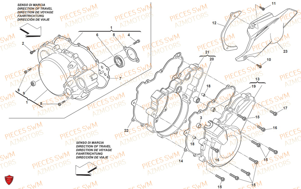 Couvercle Carter SWM Pieces SWM ENDURO RS 650R FACELIFT 2016