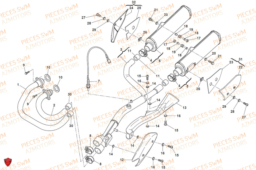 Echappement SWM Pieces SWM ENDURO RS 650R FACELIFT 2016