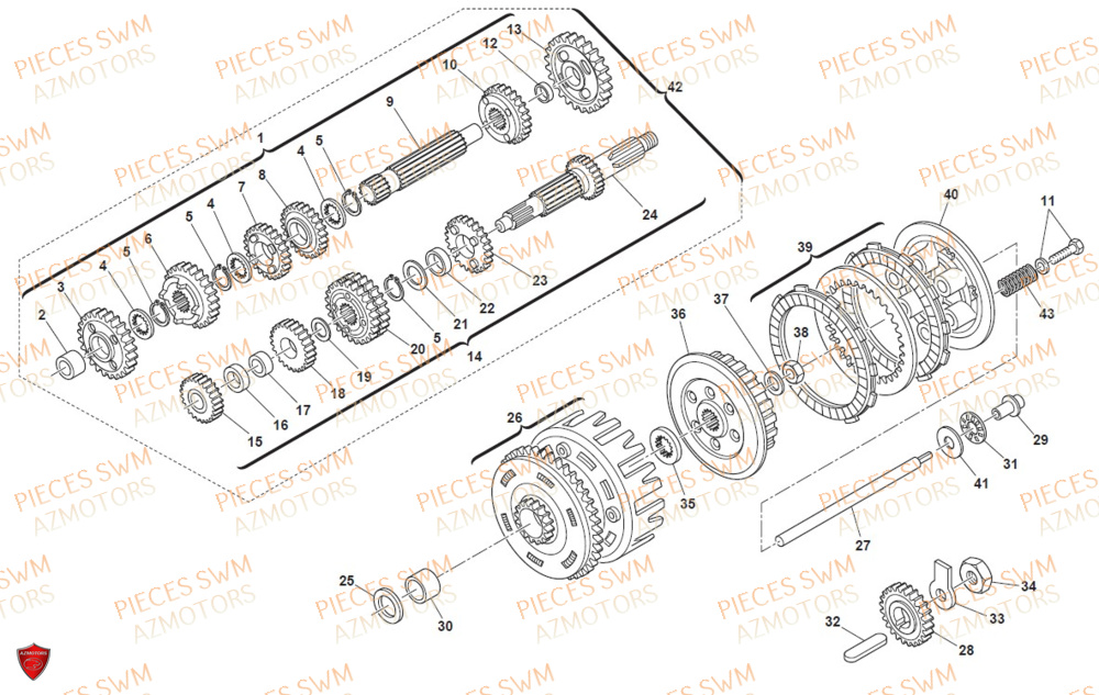 Embrayage SWM Pieces SWM ENDURO RS 650R FACELIFT 2016