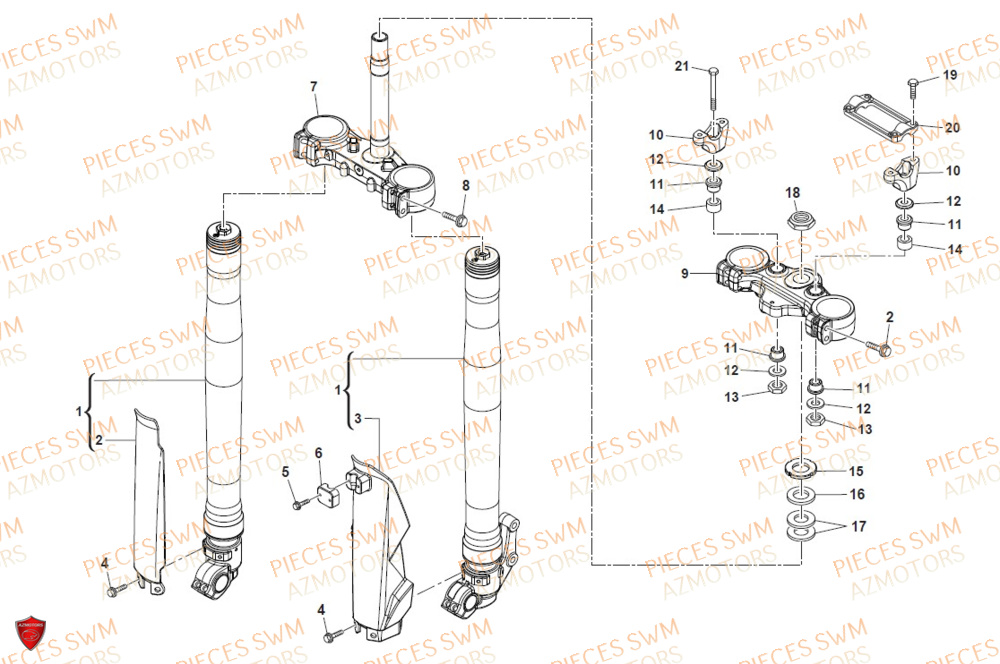 Fourche SWM Pieces SWM ENDURO RS 650R FACELIFT 2016