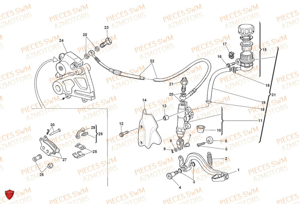 Frein Arriere SWM Pieces SWM ENDURO RS 650R FACELIFT 2016