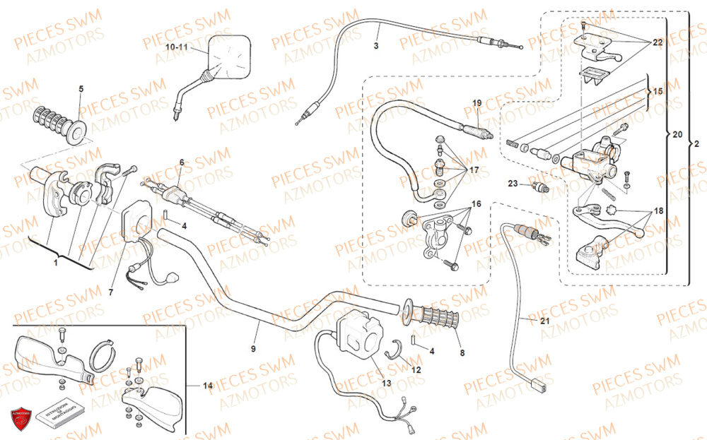 Guidon SWM Pieces SWM ENDURO RS 650R FACELIFT 2016