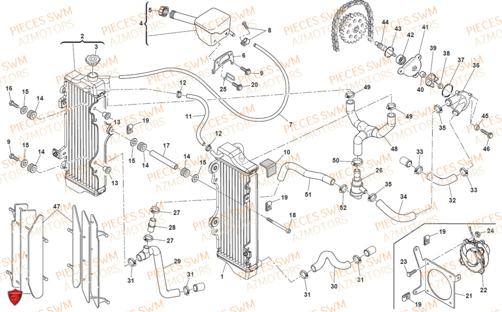 Refroidissement SWM Pieces SWM ENDURO RS 650R FACELIFT 2016