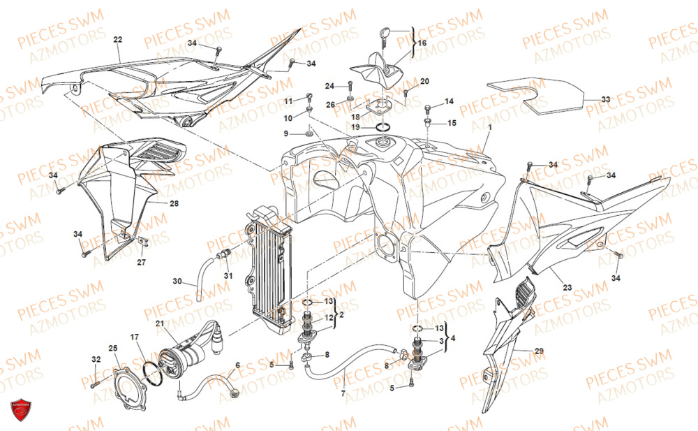 Reservoir SWM Pieces SWM ENDURO RS 650R FACELIFT 2016