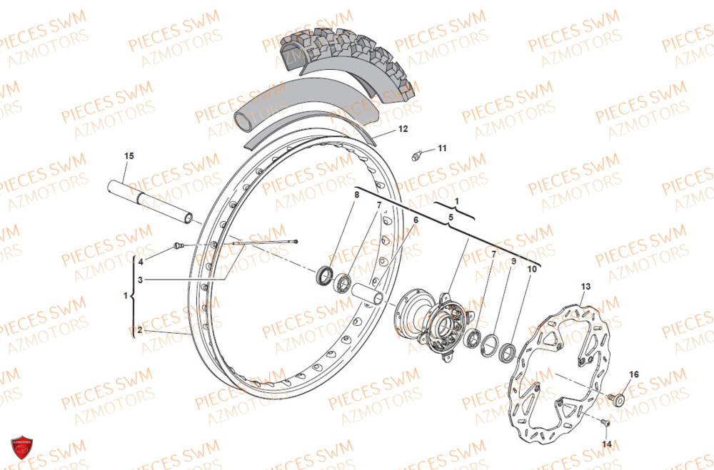 Roue Avant SWM Pieces SWM ENDURO RS 650R FACELIFT 2016