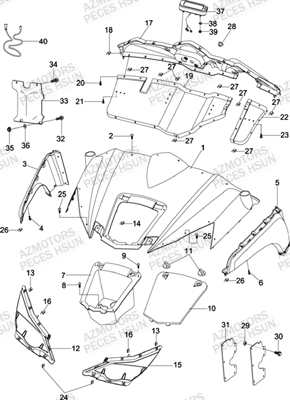 Carrosserie Avant HSUN Pièces Quad HSUN RS8R/RS8 2013--> - 800cc 4x4 EFI 