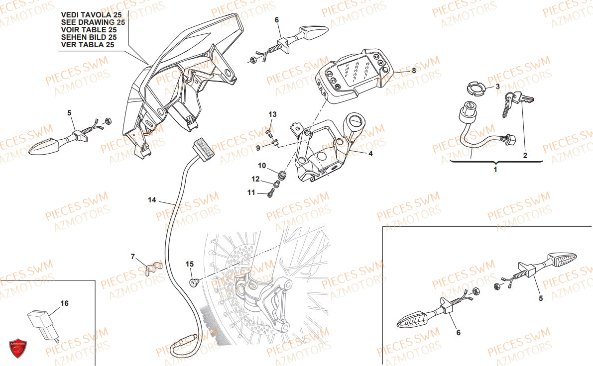 Compteur SWM Pieces SWM Origine RS 125R ENDURO E4(2019)
