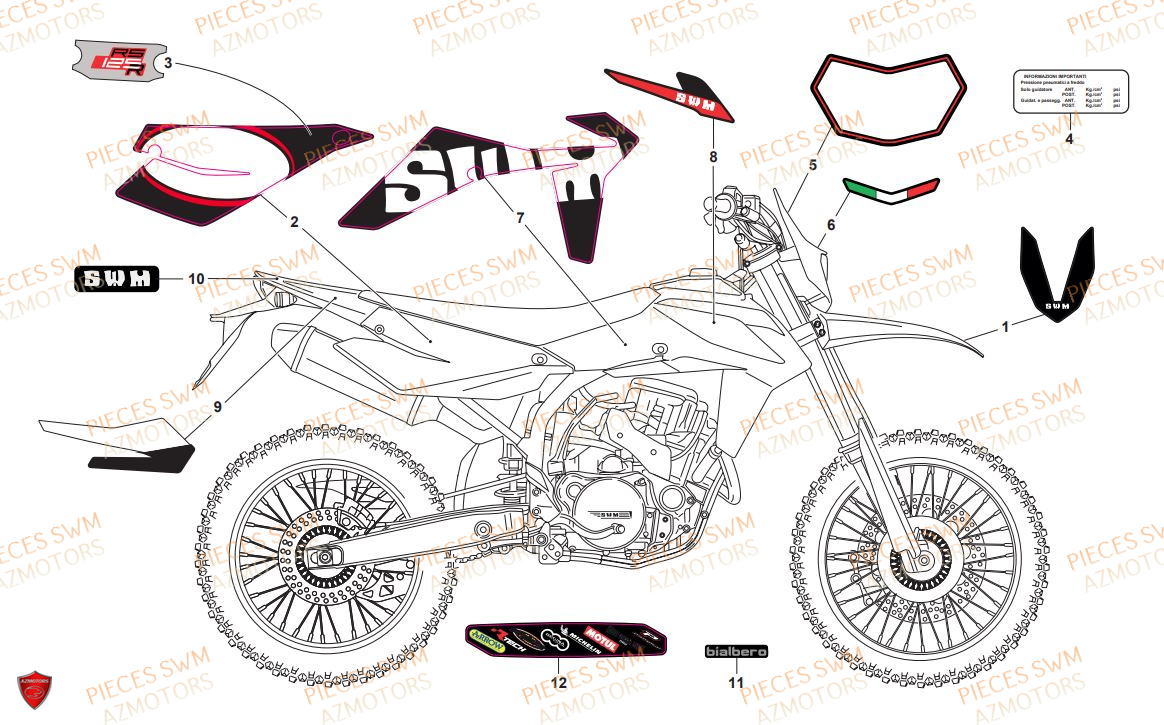 Decors SWM Pieces SWM Origine RS 125R ENDURO E4(2019)
