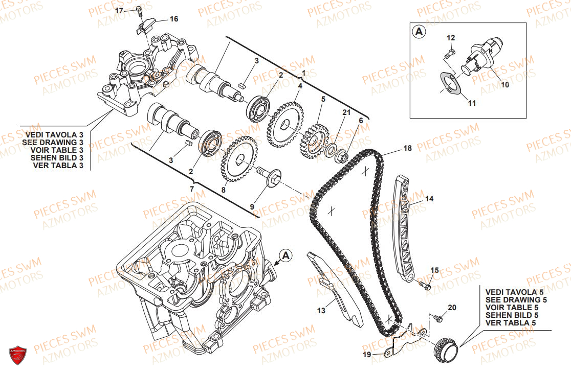 DISTRIBUTION pour RS 125 ENDURO 2019