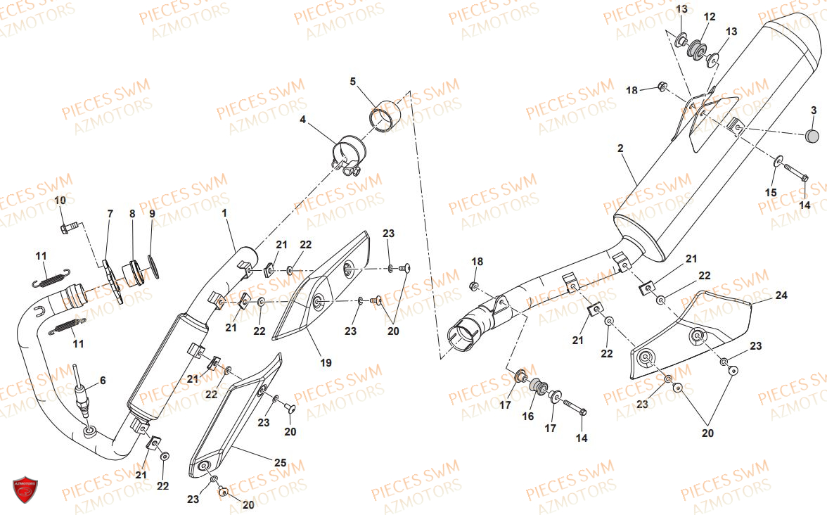 ECHAPPEMENT SWM Pieces SWM Origine ENDURO RS 125R E4 (2019)
