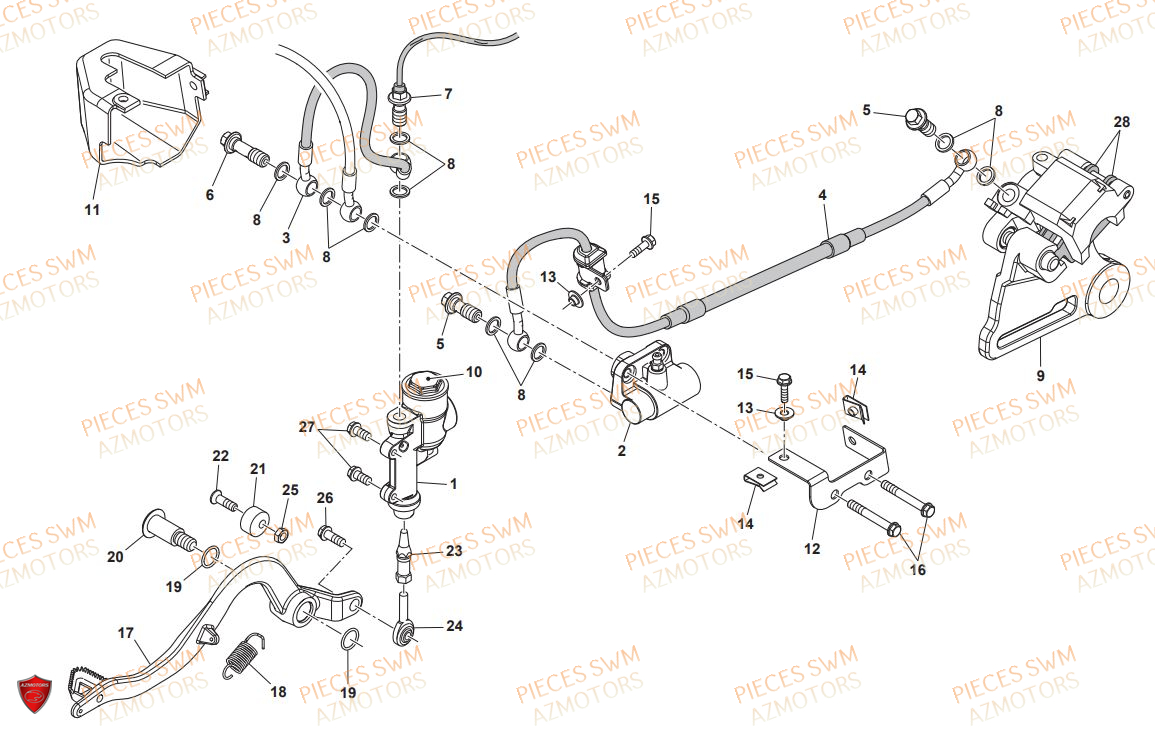 Frein Arriere SWM Pieces SWM Origine RS 125R ENDURO E4(2019)
