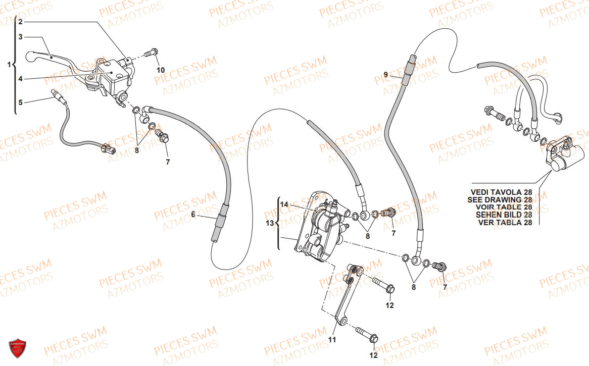 Frein Avant SWM Pieces SWM Origine RS 125R ENDURO E4(2019)
