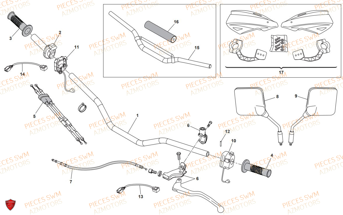 Guidon SWM Pieces SWM Origine RS 125R ENDURO E4(2019)
