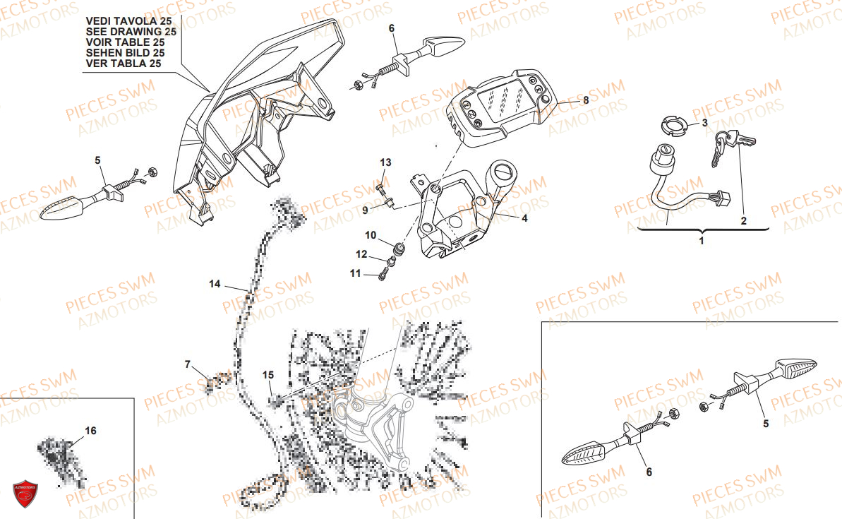 Compteur SWM Pieces SWM Origine RS 125R ENDURO E4(2020)
