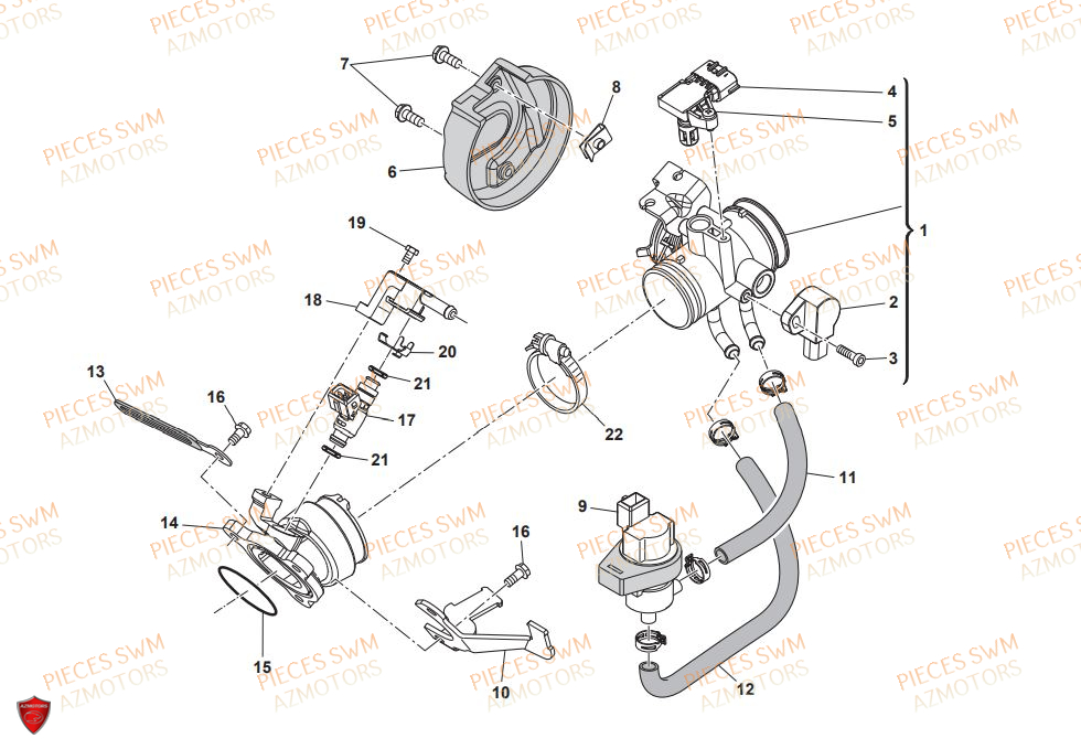 Corps Papillon SWM Pieces SWM Origine RS 125R ENDURO E4(2020)
