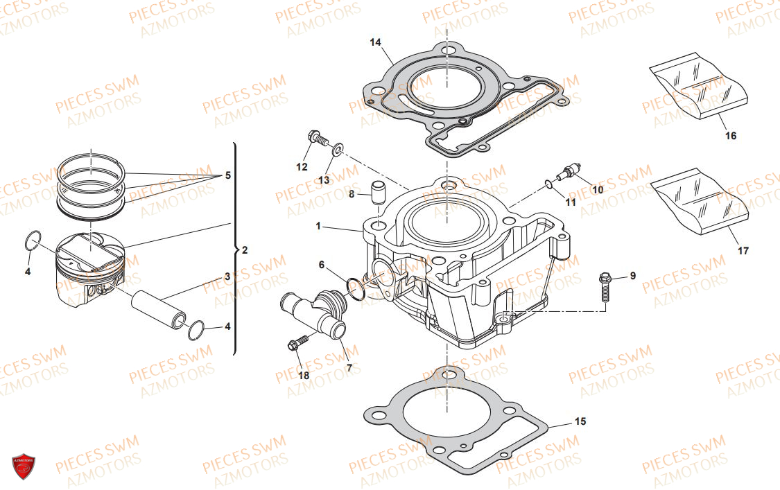 Cylindre SWM Pieces SWM Origine RS 125R ENDURO E4(2020)
