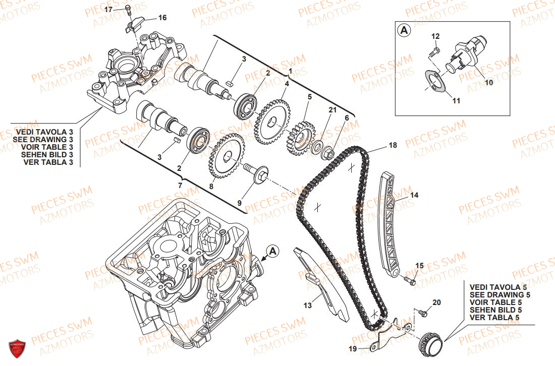 Distribution SWM Pieces SWM Origine RS 125R ENDURO E4(2020)
